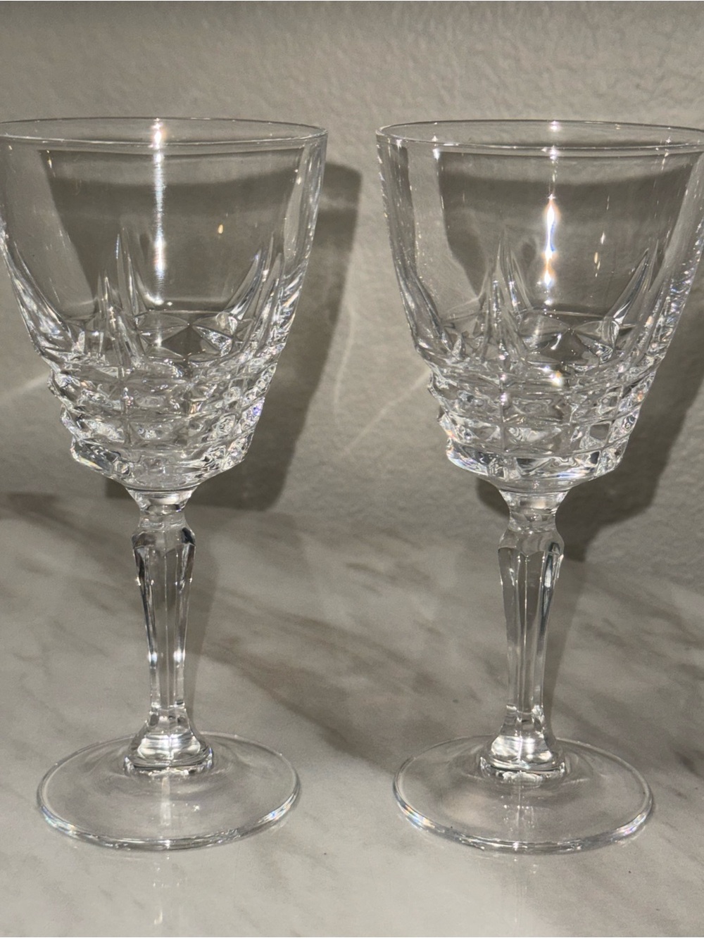 Cristal d'Arques-Durand "Chateaudun" crystal wine set 2 from France